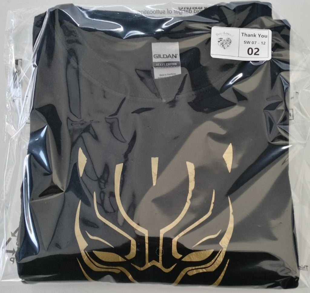 Gildan Black Gold Superhero Graphic Print T-Shirt Men's Size 2XL Crew Neck 100% Cotton