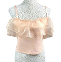 Select Tiered Ruffle Camisole Top Women's UK Size M Peach Cropped Adjustable