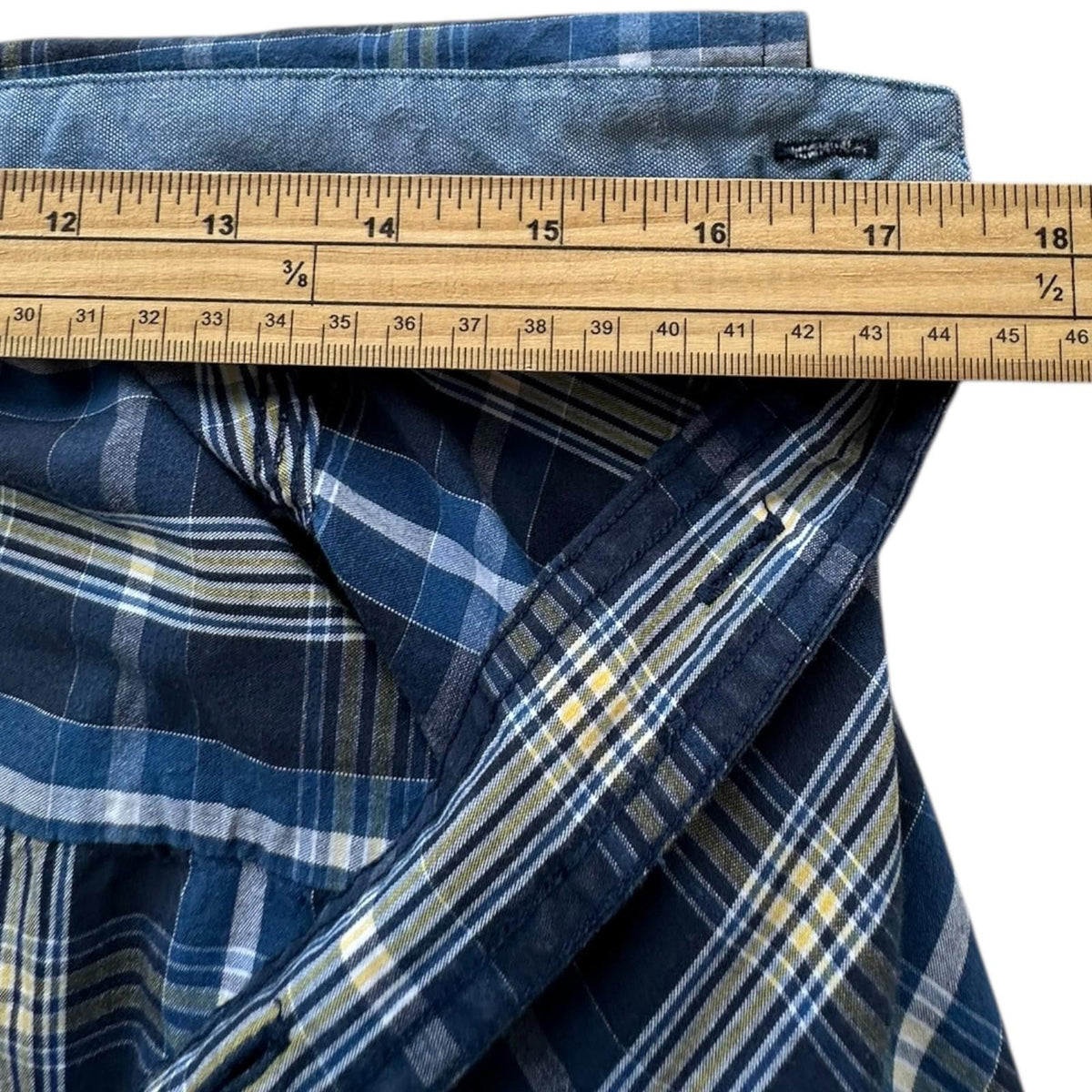 Nautica Shirt Men's UK Size L Blue Striped Long Sleeve Pockets Buttondown Collar