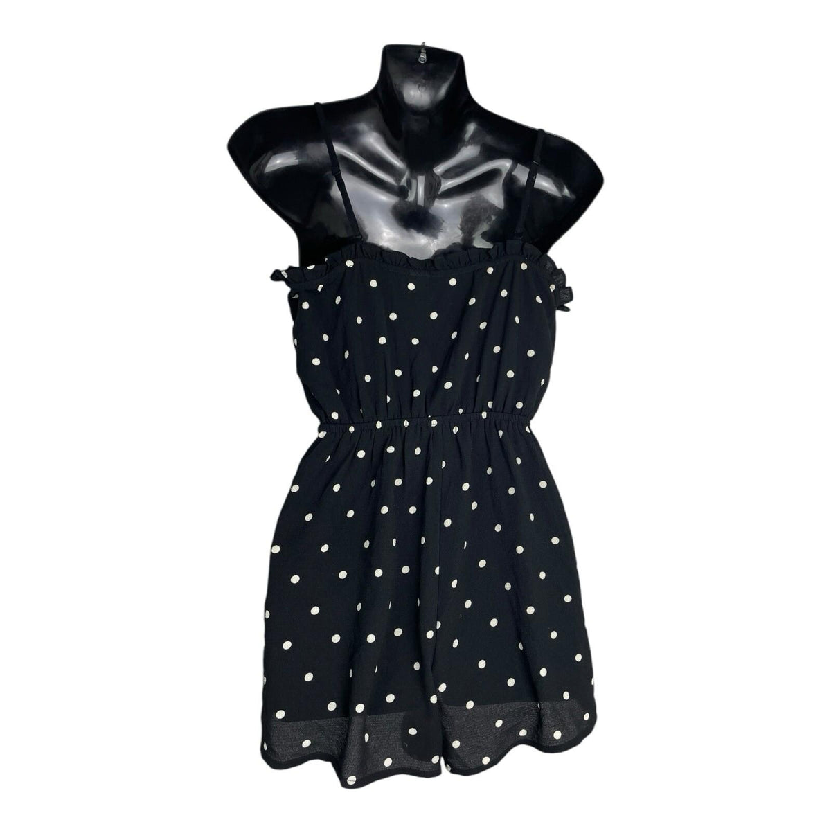 Divided Black Chiffon Romper Playsuit Polka Dot Women's UK Size 6