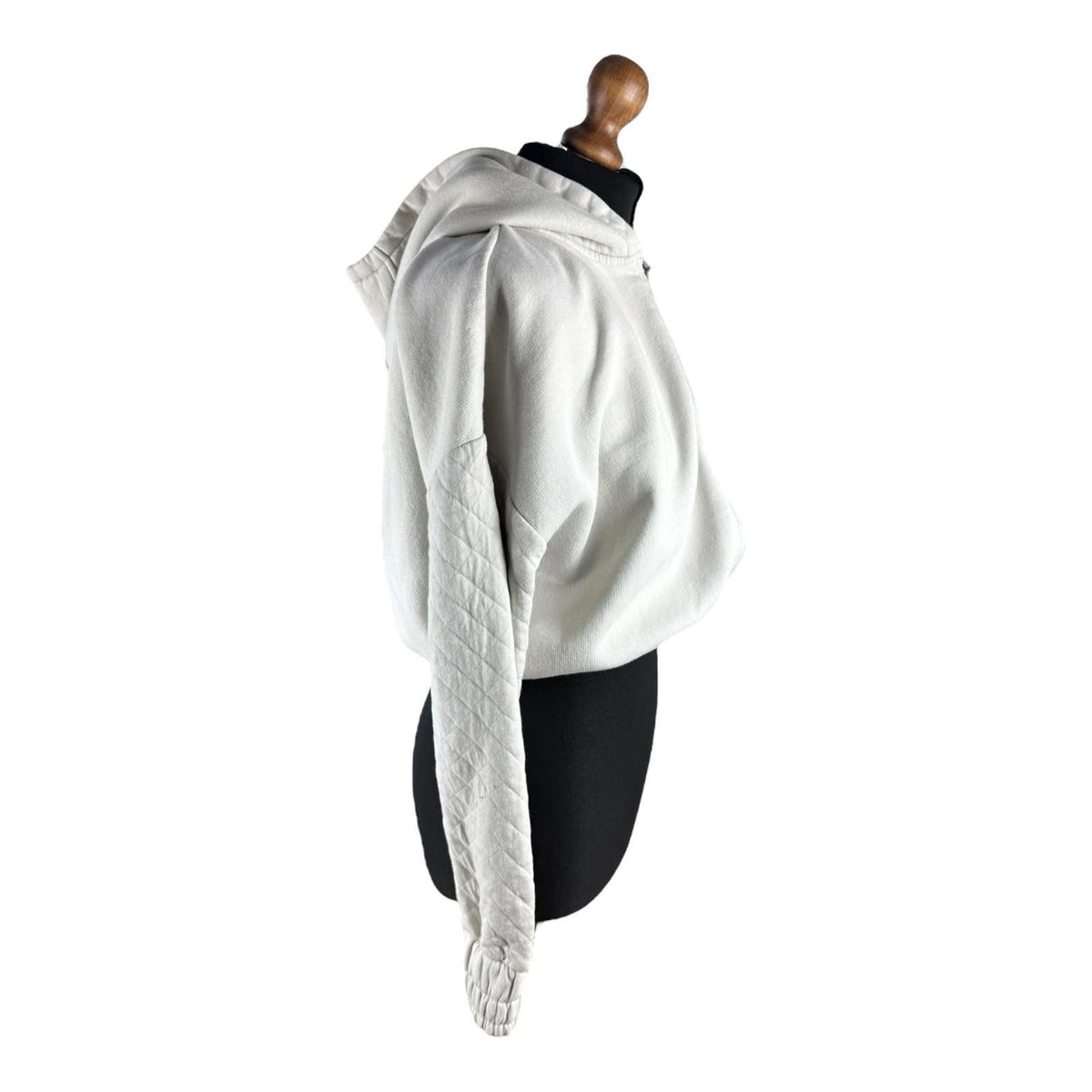 Holyfield Beige Cropped Hoodie Zip Front Quilted Arm Girls UK Age 14-15