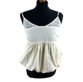 Beige Peplum Tank Top Spaghetti Strap Lace Accent Women's UK Size 8