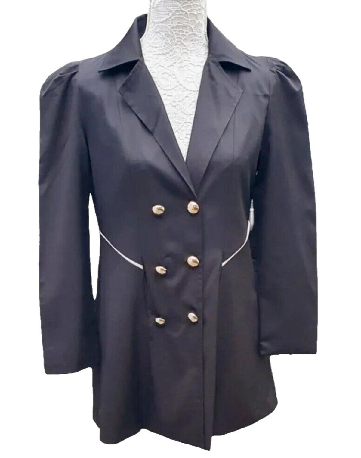 Airydress Long Line Jacket Lapel Collar Women's UK Size Medium M