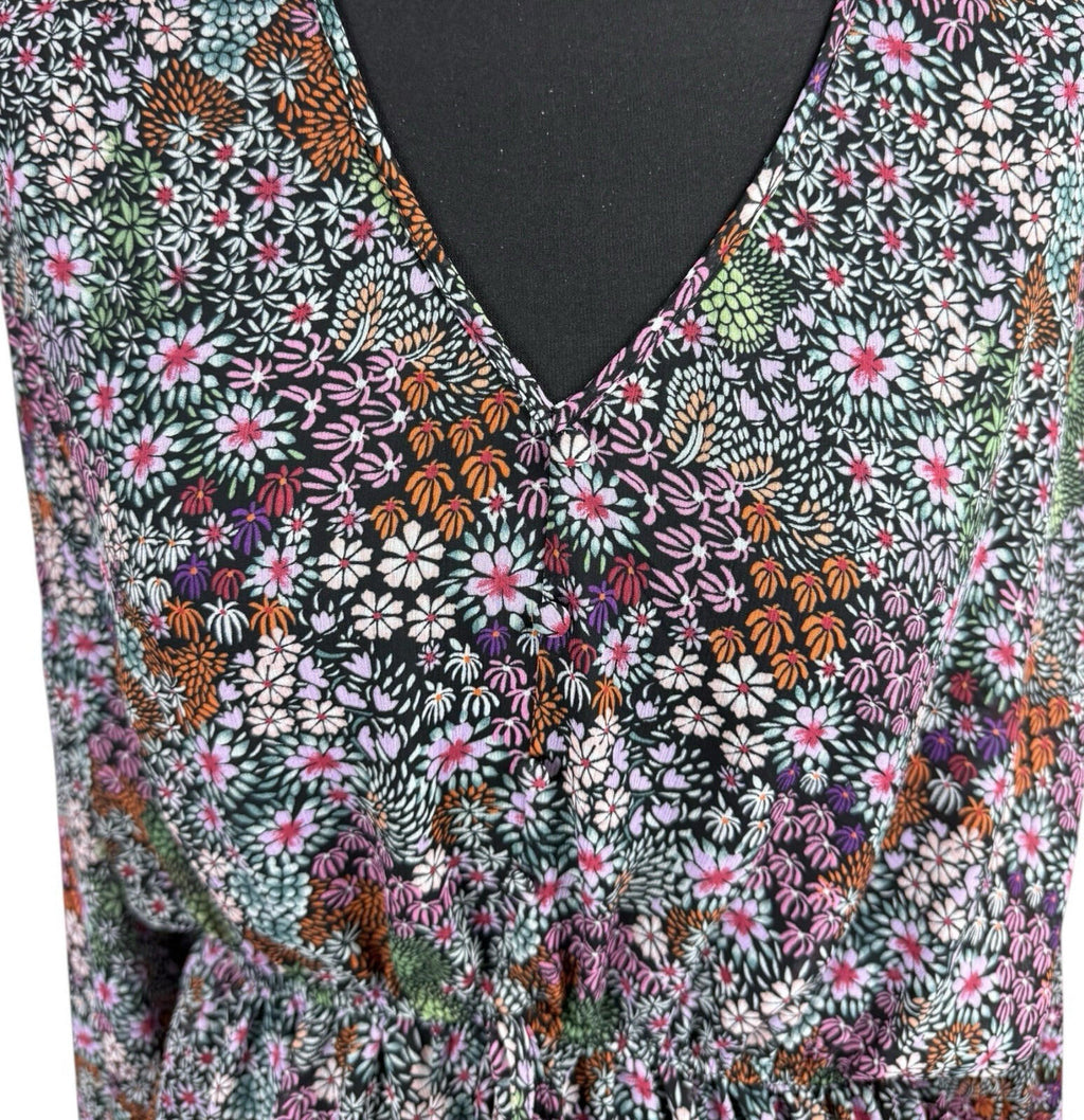 George Black George Floral chiffon Blouse Women's UK Size Multicolour Long Sleeve Semi Sheer