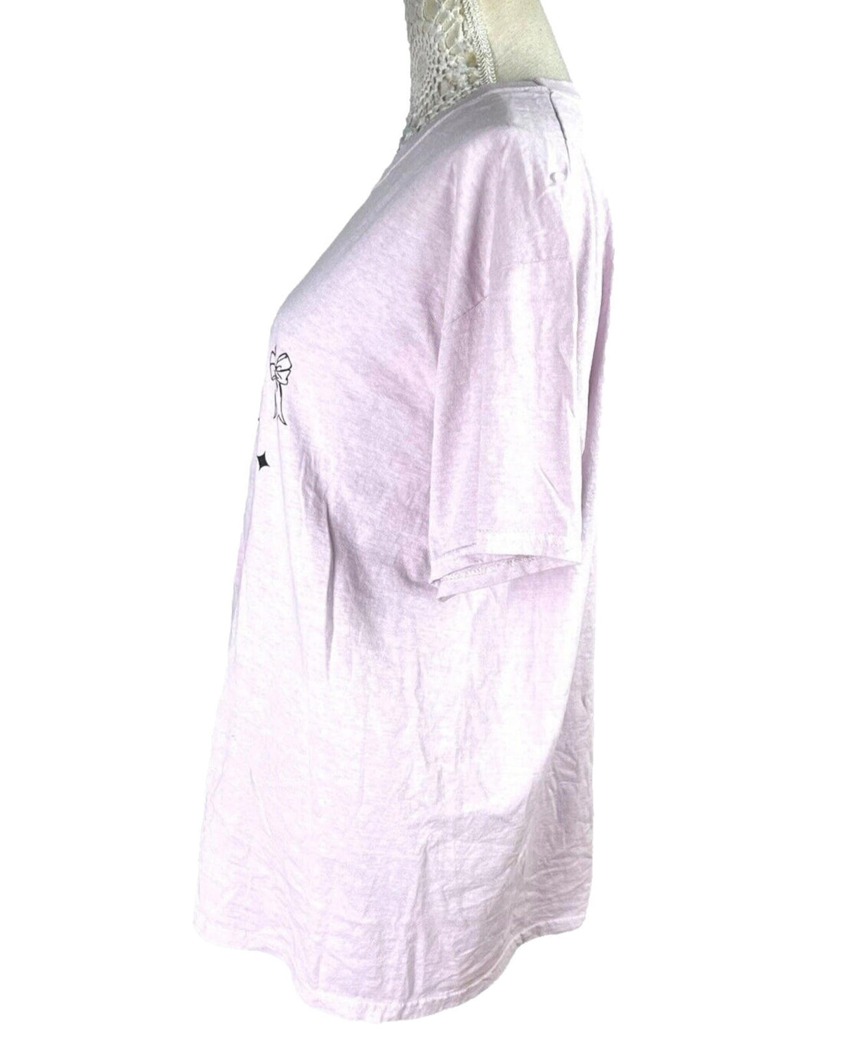 Pink Printed T-shirt Not My Problem Oversized Graphic Print Women's UK Size M
