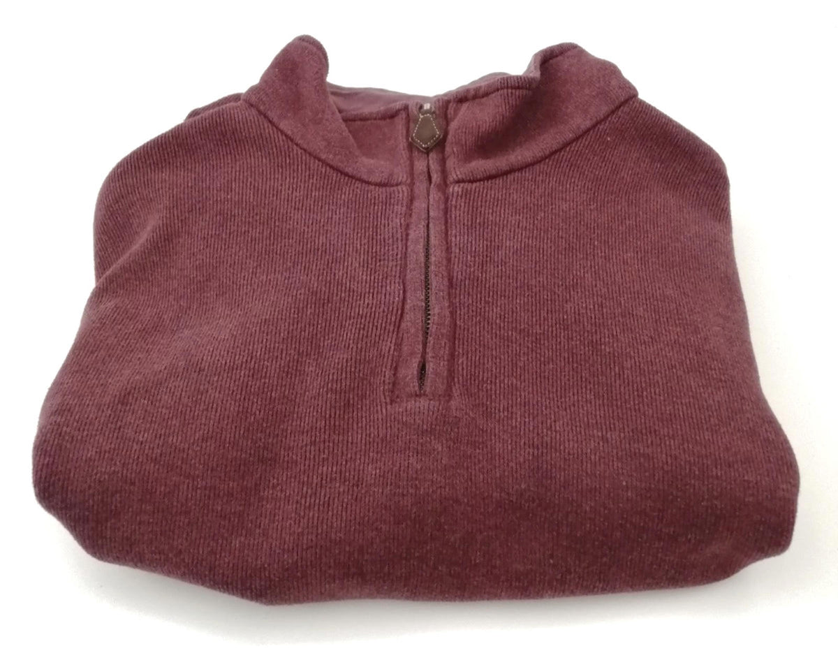 Lands' End Red Land's End 1/4 Zip Burgundy Sweatshirt Men's Size XL Jumper 100% Cotton