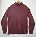 Lands' End Red Land's End 1/4 Zip Burgundy Sweatshirt Men's Size XL Jumper 100% Cotton