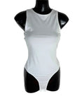 New Look White Bodysuit Women's UK Size 6 White Jersey Sleeveless Round Neck Snap