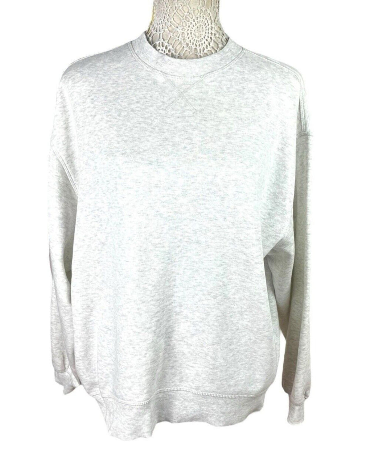 Divided Light Grey Oversized Sweater Crew Neck Fleece Lined Women's UK Size XXS