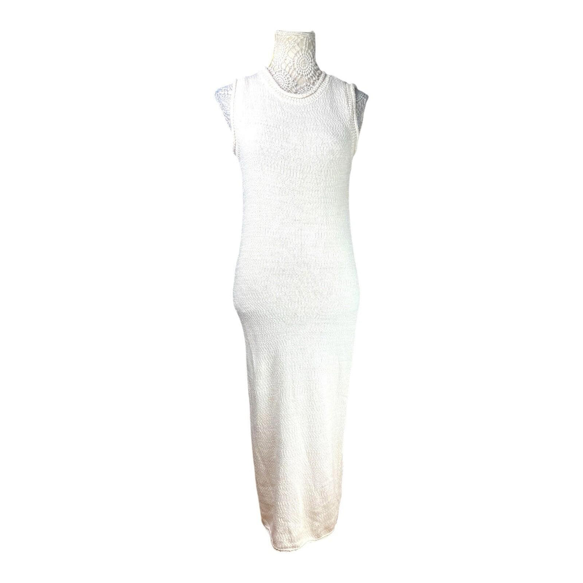 Primark Ivory Knit Maxi Dress Relaxed Fit Women’s UK Size XS