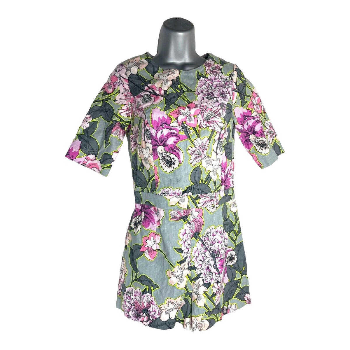 River Island Playsuit Cut Out Back Floral Women's UK Size 8