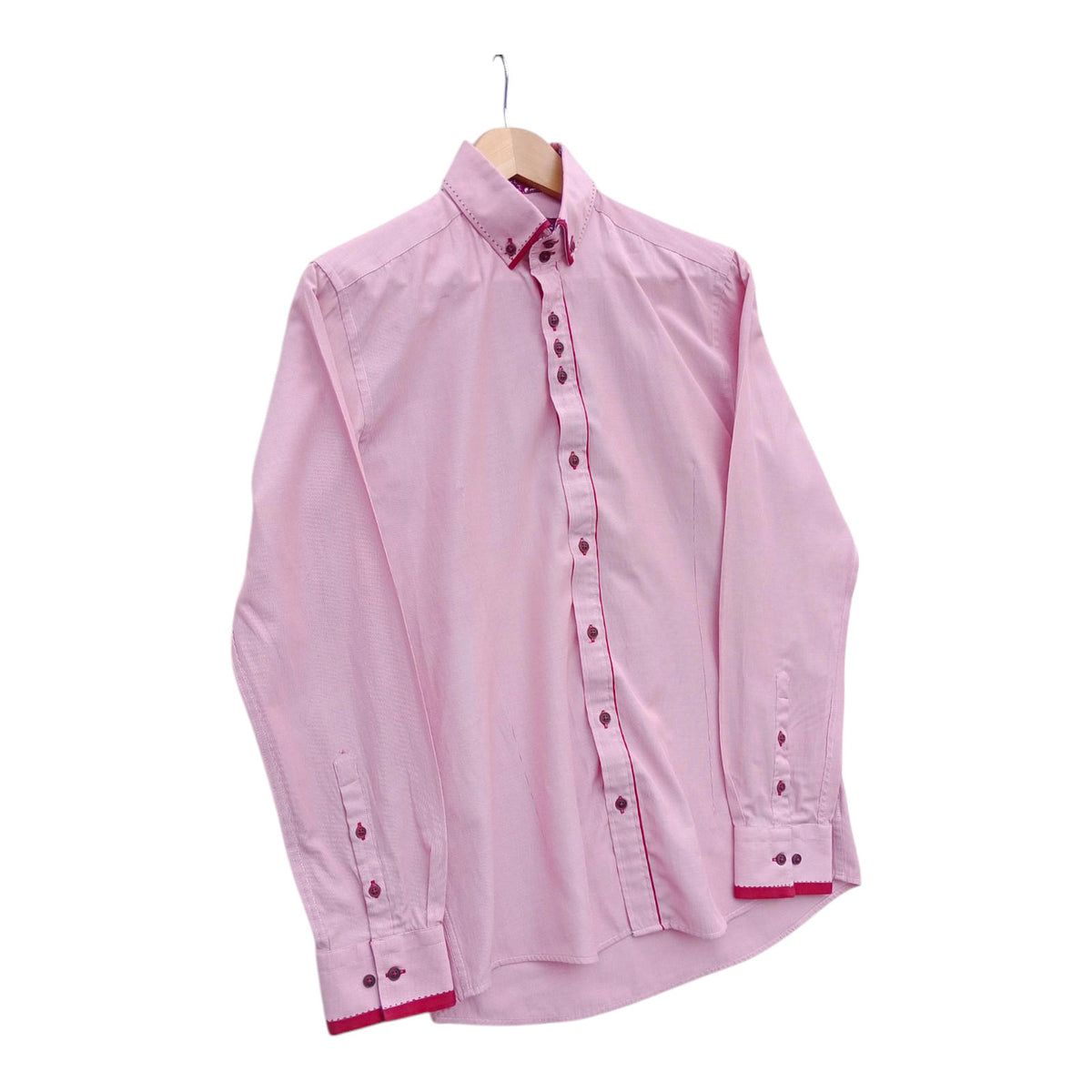 Guide London Shirt Long Sleeve Pink Striped UK Size M 38" Chest 14.5" Collar