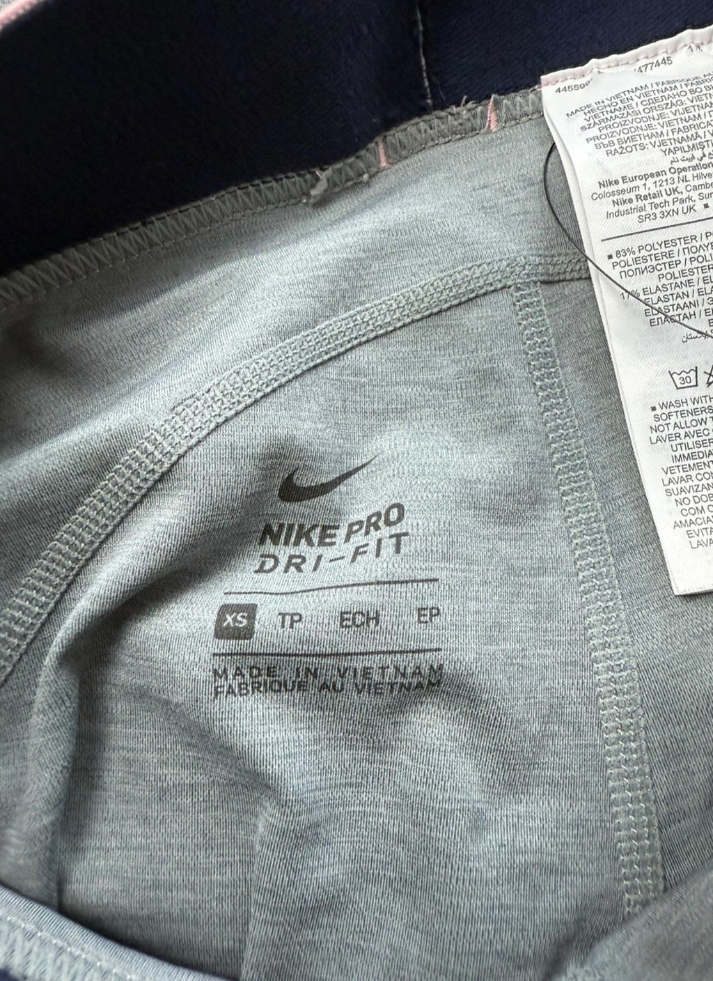 Nike Pro Dri Fit Leggings Colour Block High Rise Women’s UK Size XS