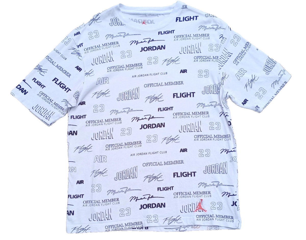 Nike White Nike Air Jordon T-Shirt Men's UK Size M White 100% Cotton Graphic Print