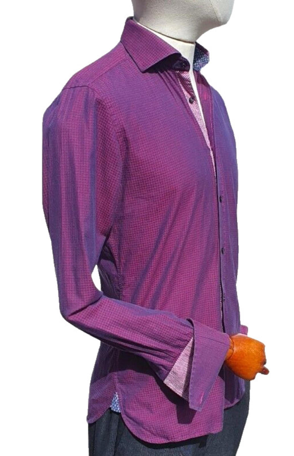Ted Baker Shirt 40" Chest French Cuff 100% Cotton Men's UK Size M
