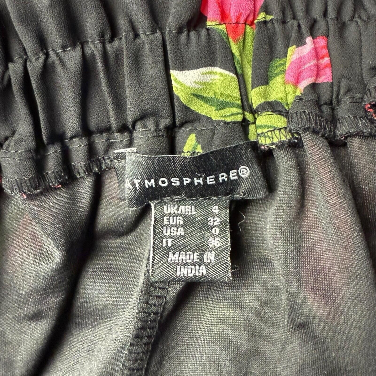 Atmosphere Floral Maxi Dress Women’s UK Size 4 Off Shoulder Black Pink