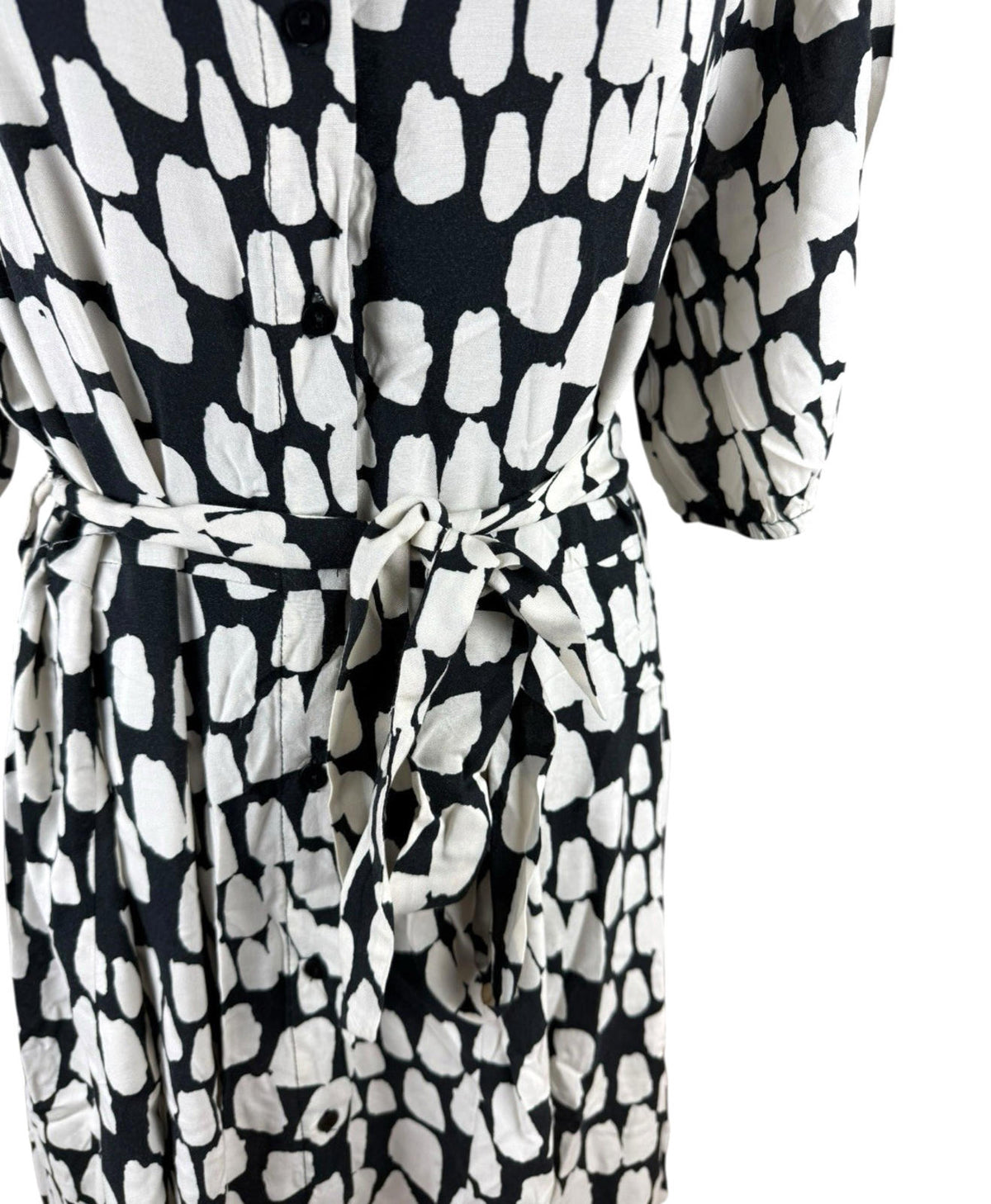 New Look Abstract Print Mini Shirt Dress Women's UK Size 18 Belted Knee Length