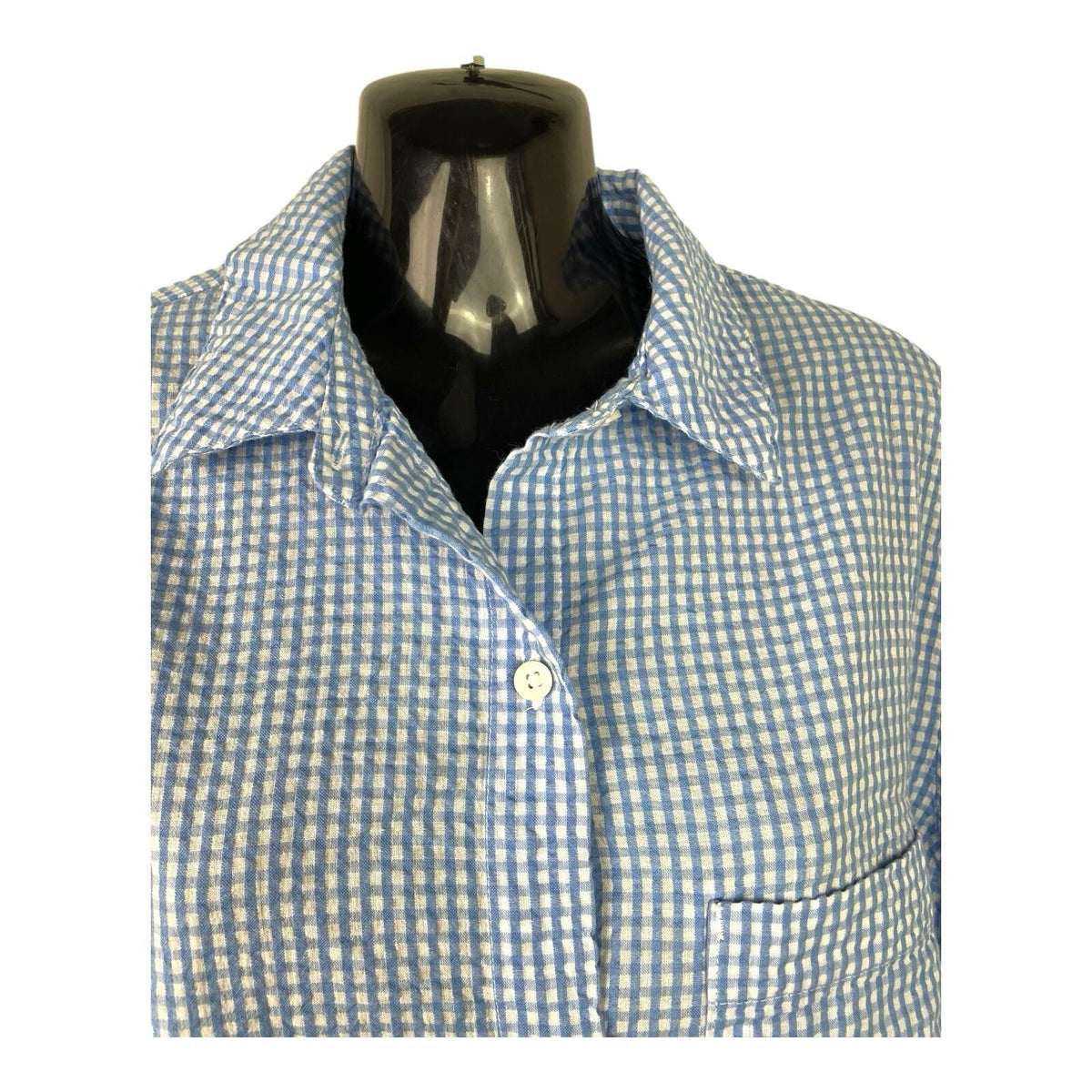 Divided Blue Gingham Shirt Oversized Women’s UK Size XXS