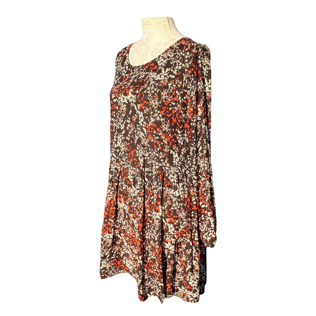NEXT Floral Print Viscose Dress Women's UK Size Medium M Long Sleeve Slip Jersey