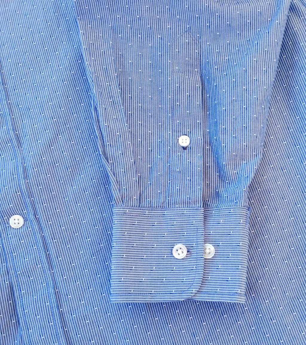 Tommy Hilfiger Shirt Men's UK Size L Blue Geometric Long Sleeve Pockets