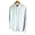 FCUK Formal Button Up Stripe Shirt Men's UK Size L White & Blue Long Sleeve