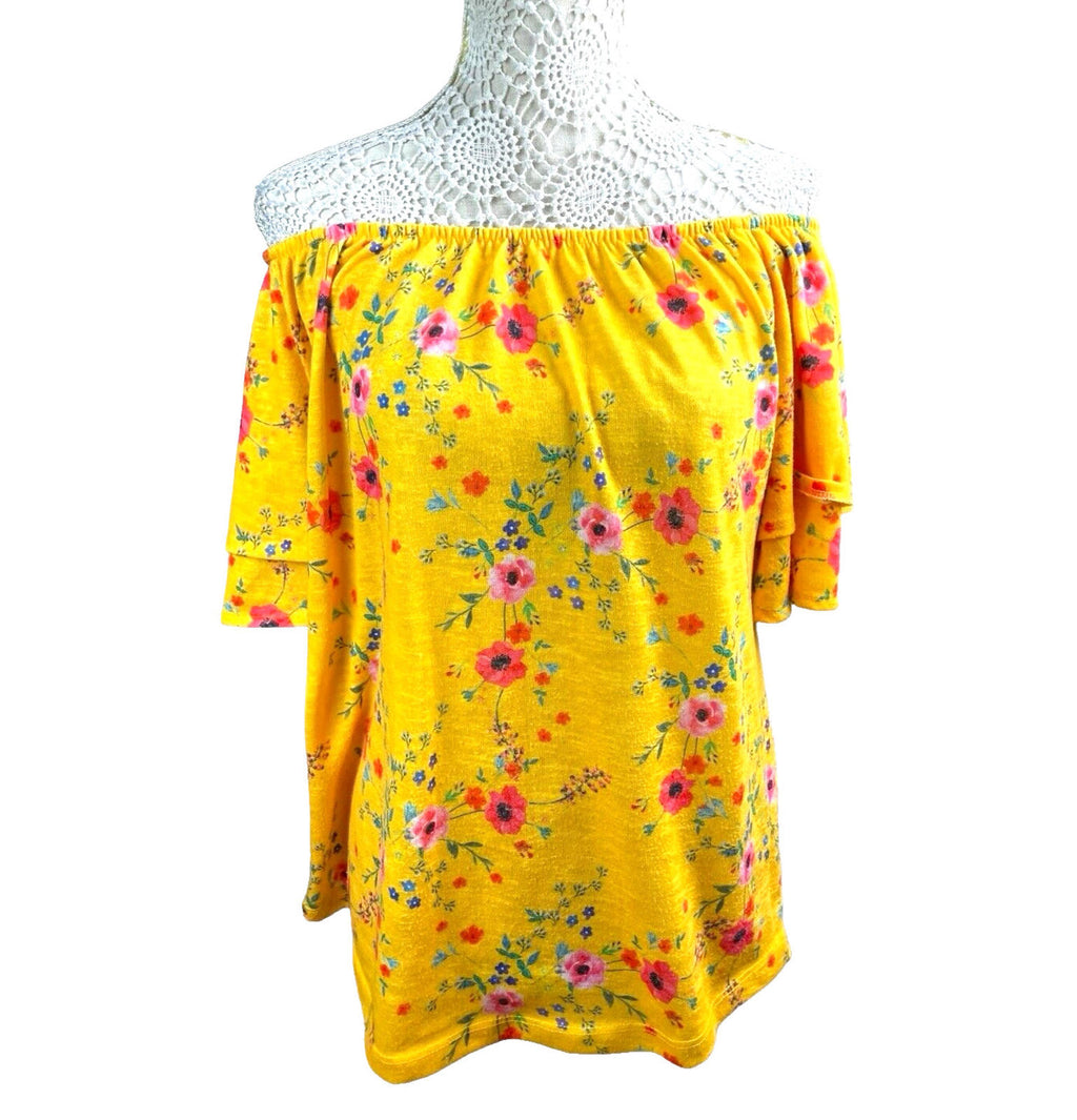 George Blouse Floral Top Off The Shoulder Women's UK Size 16