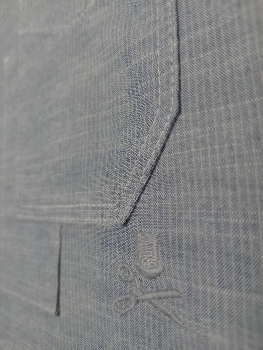 Label Lab Chambray Shirt Men's UK Size Medium Blue Short Sleeve Pocket