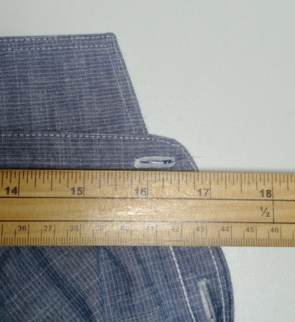 Label Lab Chambray Shirt Men's UK Size Medium Blue Short Sleeve Pocket
