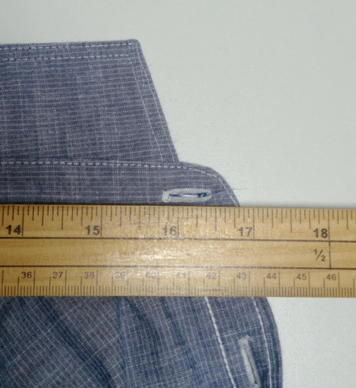 Label Lab Chambray Shirt Men's UK Size Medium Blue Short Sleeve Pocket
