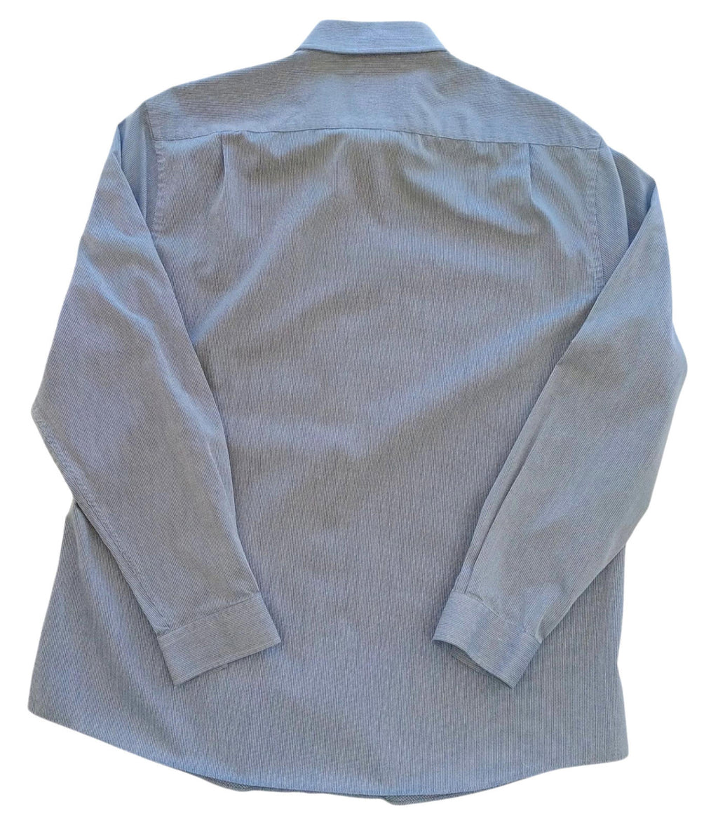 George Shirt Long Sleeve Grey Geometric Easy Care Men's UK Size XXXL 3XL