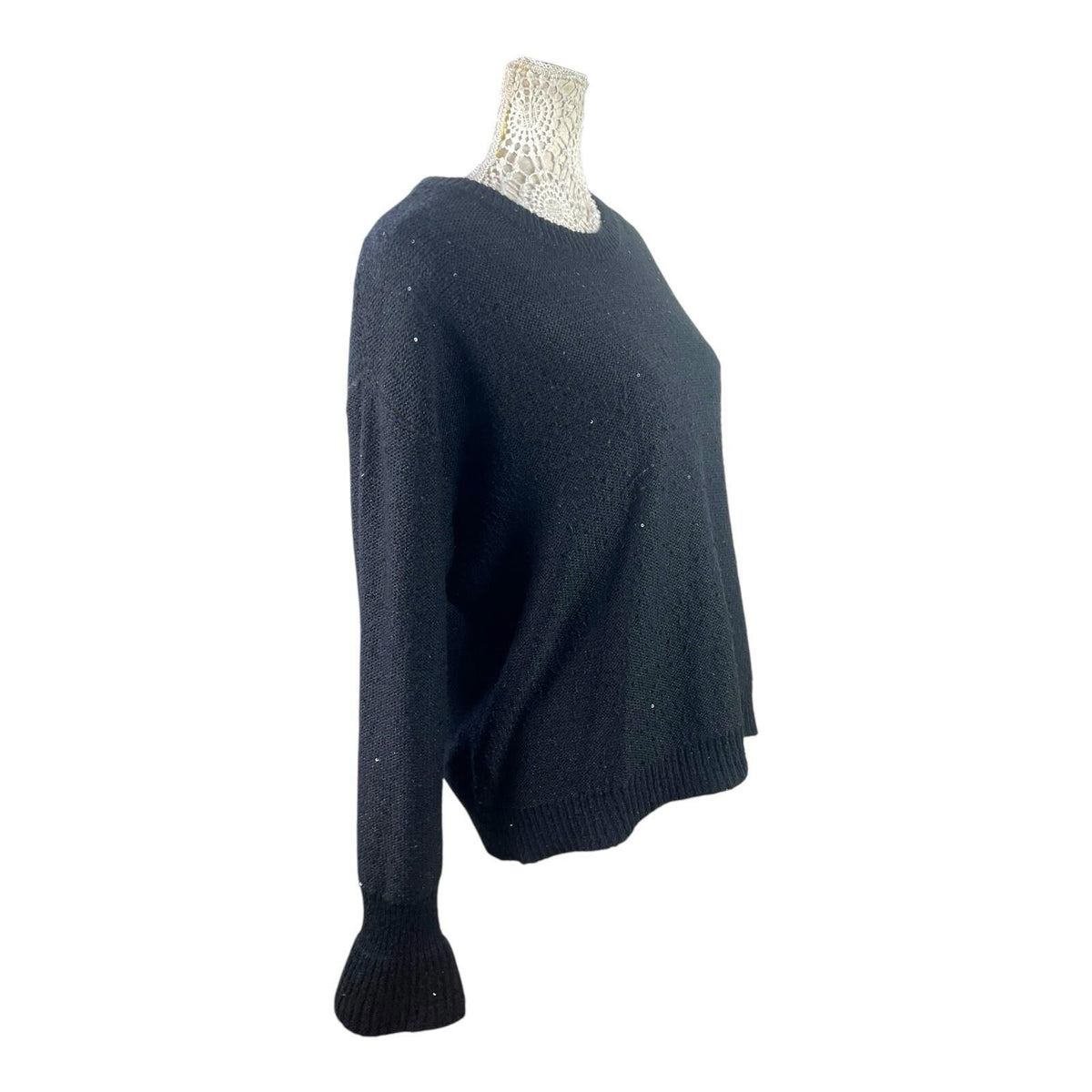 DKNY Jumper Black Knit Sparkle Women's UK Size XL (14)