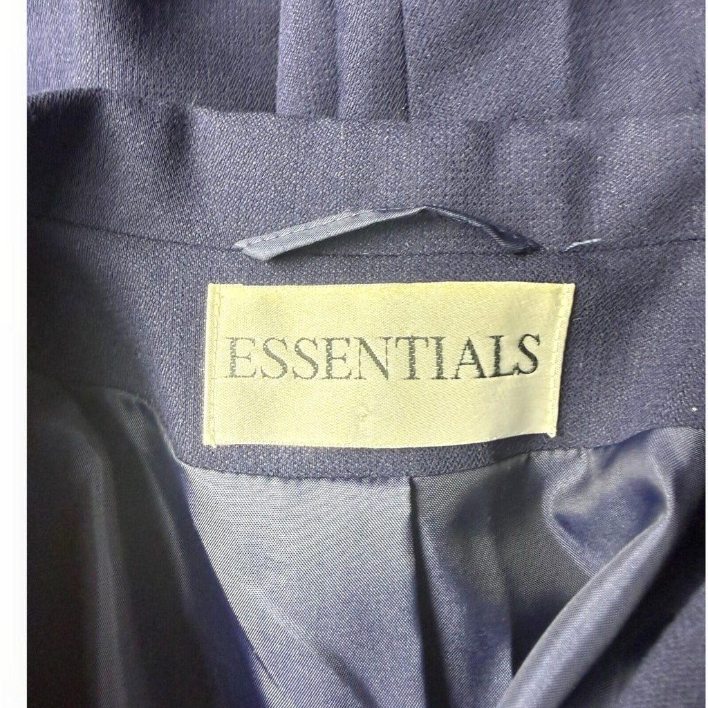 Essentials Blazer Jacket Women's UK Size 12 Mid Length Navy Blue Collared