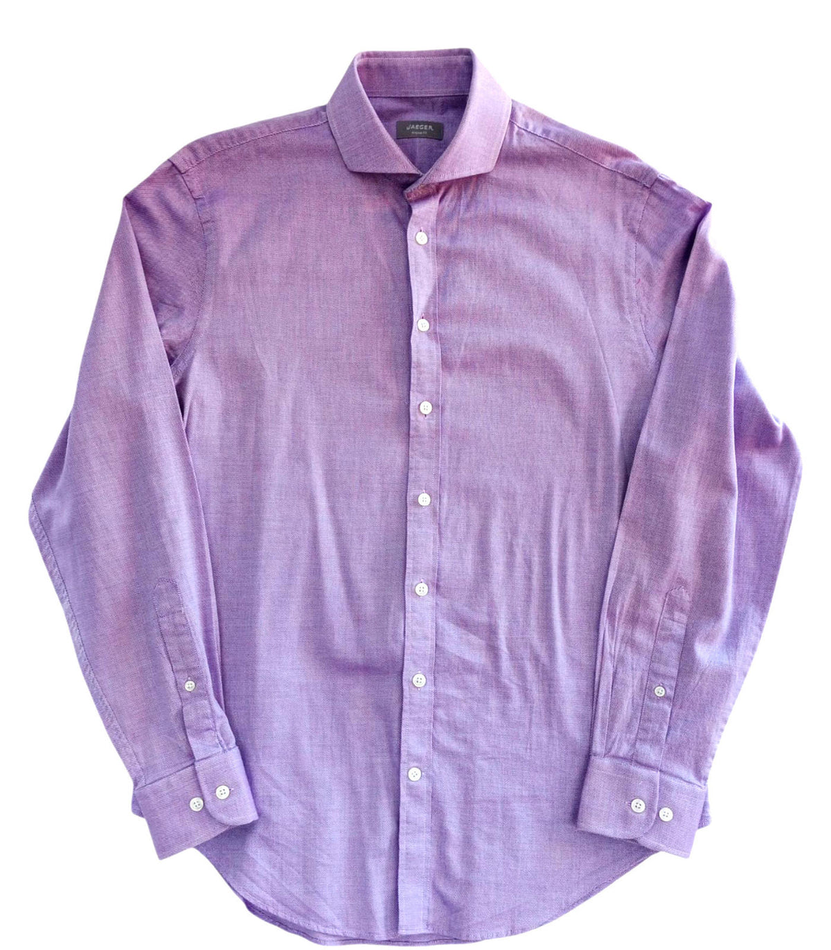 Jaeger Shirt Long Sleeve Light Purple 100% Cotton Men's UK Size M Medium