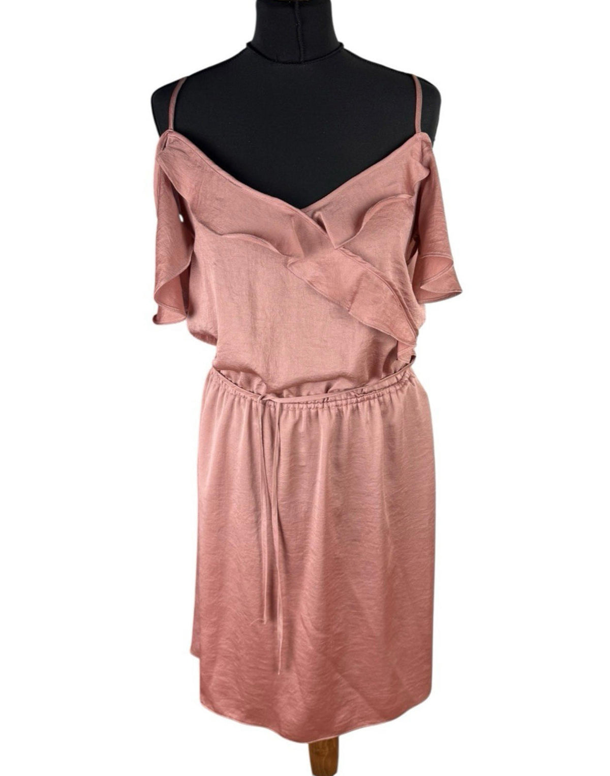 Next Rose Satin Occasion Dress Knee Length High Waist Women’s UK Size 12