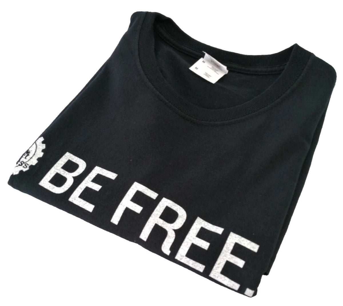 Fruit of the Loom Black Fitness Slogan Graphic Print T-Shirt Men's Size M Black Crew Neck 100% Cotton