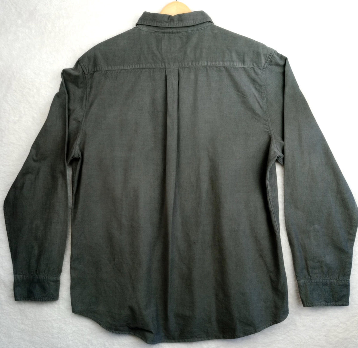 7 Diamonds Corduroy Shirt Men's UK Size XL Grey Long Sleeve Pocket 100% Cotton