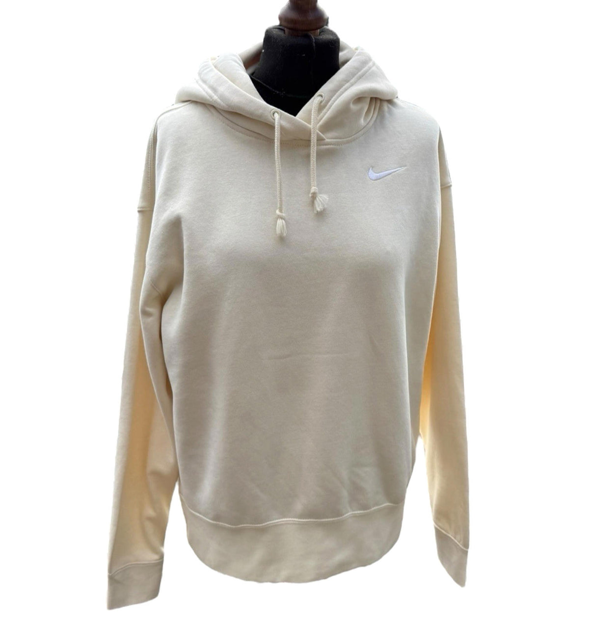 Nike Beige Hooded Sweatshirt Long Sleeve Logo Women's UK Size XS Hoodie