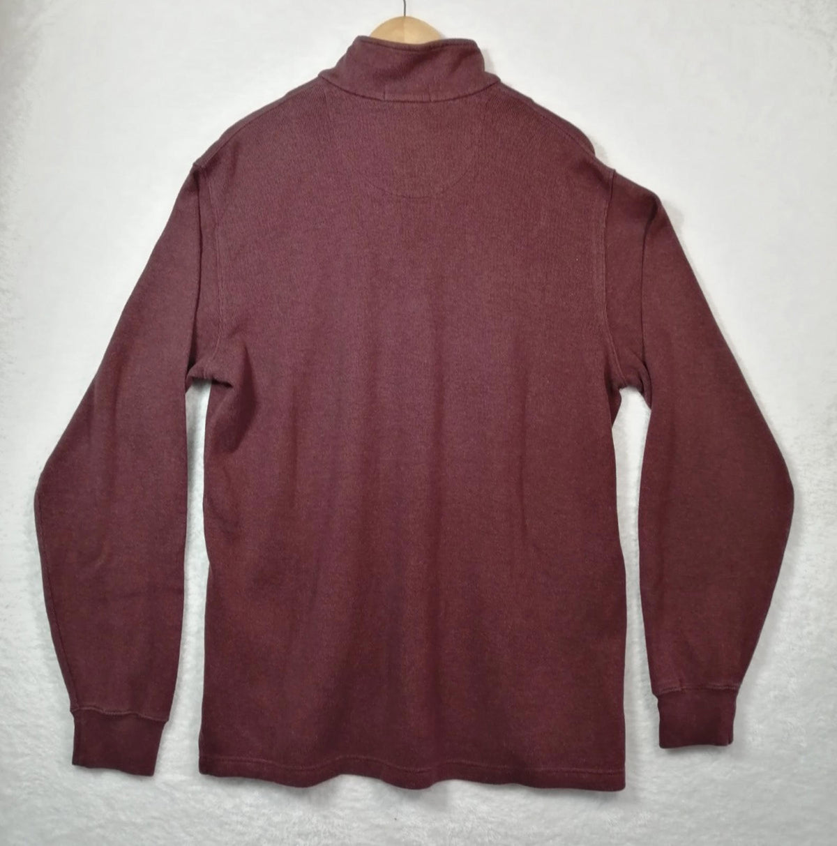 Lands' End Red Land's End 1/4 Zip Burgundy Sweatshirt Men's Size XL Jumper 100% Cotton