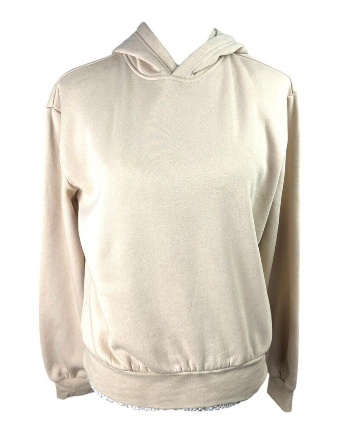 Divided Beige Basic Jersey Hoodie Relaxed Fit Women's UK Size XS