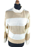 Divided Beige Stripe Jumper Relaxed Fit Women’s UK Size XS