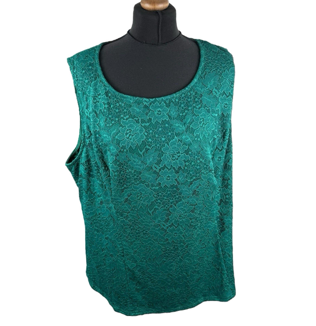 Hanna Nikole Green 2 Piece Blouse Jacket Set Lace Sequin Women's UK Size 22