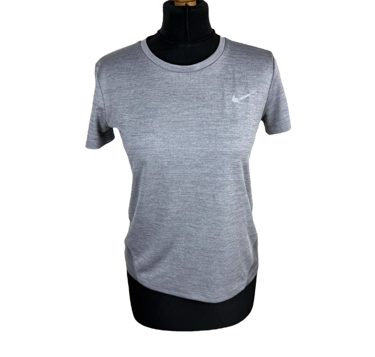 Nike Running Dri Fit Grey T-shirt Top Stretch Short Sleeve Women's UK Size XS