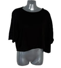 Black Cropped T-Shirt Relaxed Fit Women’s UK Size S
