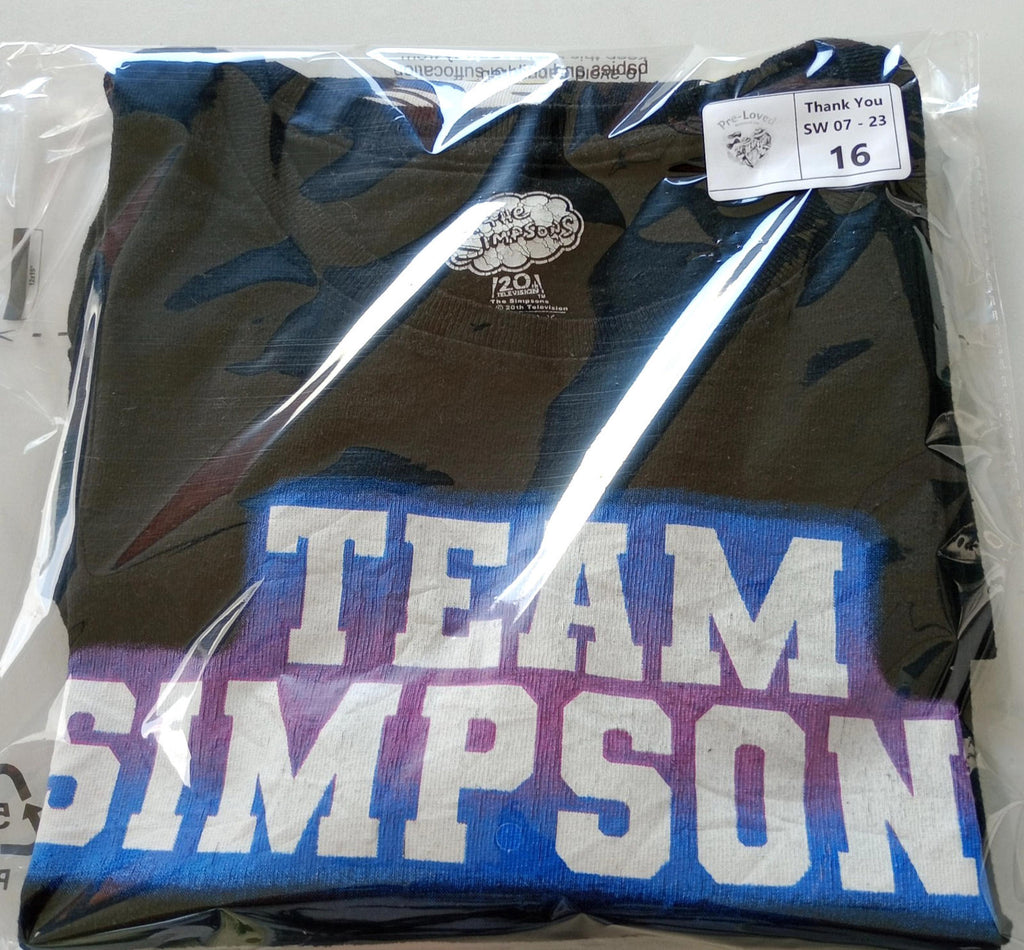 Fox Black Team Simpsons Graphic Print T-Shirt Men's UK Size L Black Crew Neck Basketball