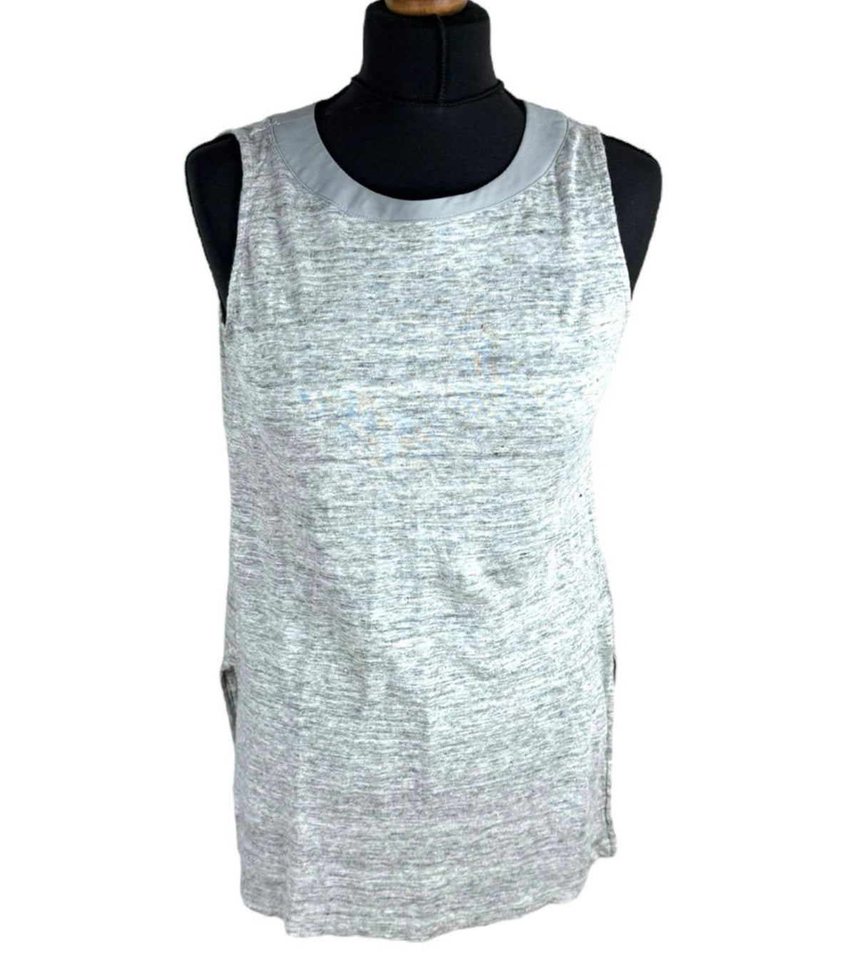 100% Pure Gray Catherine Malandrino Grey Sleeveless Vest 100% Linen Women's UK Size XS