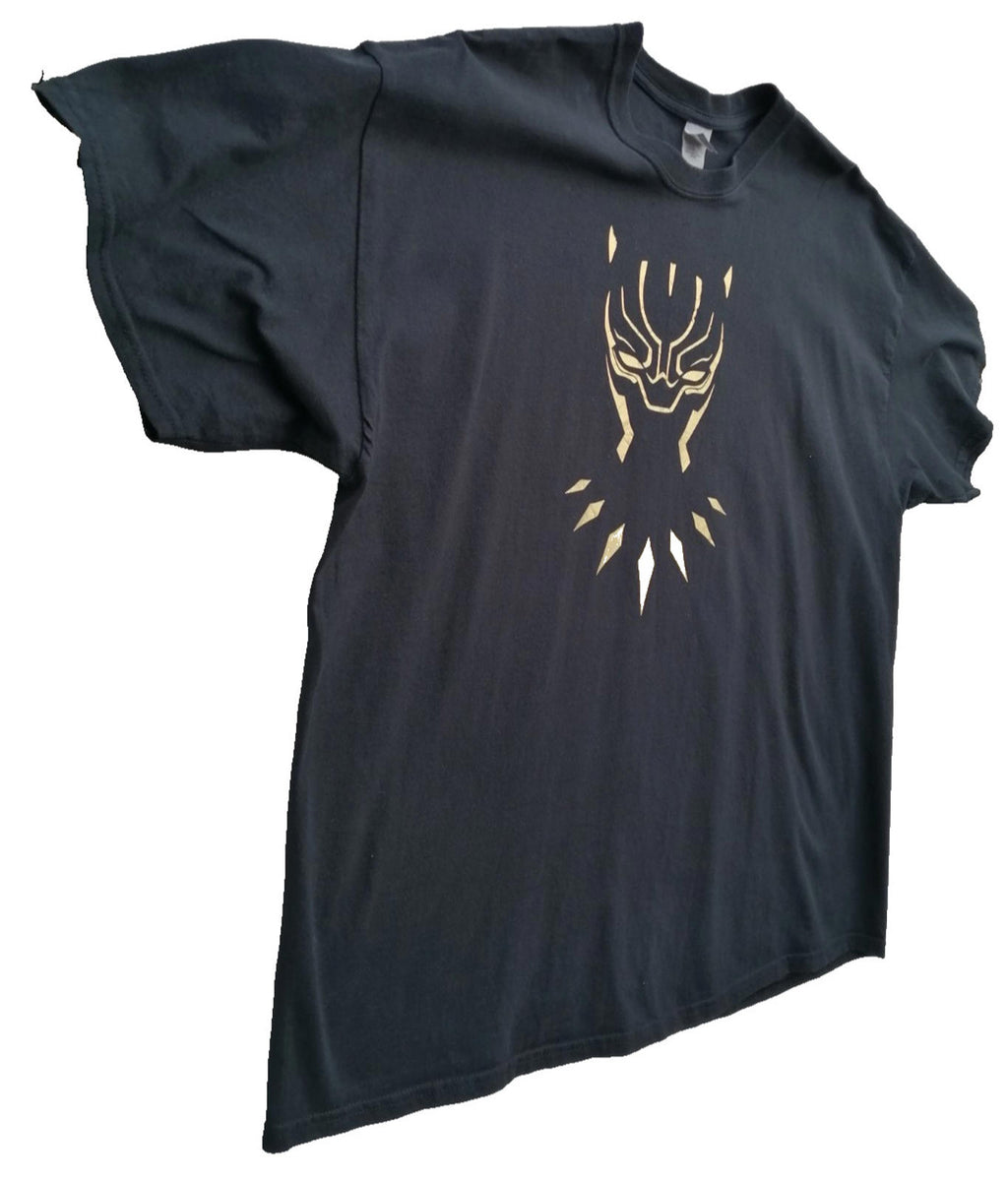 Gildan Black Gold Superhero Graphic Print T-Shirt Men's Size 2XL Crew Neck 100% Cotton
