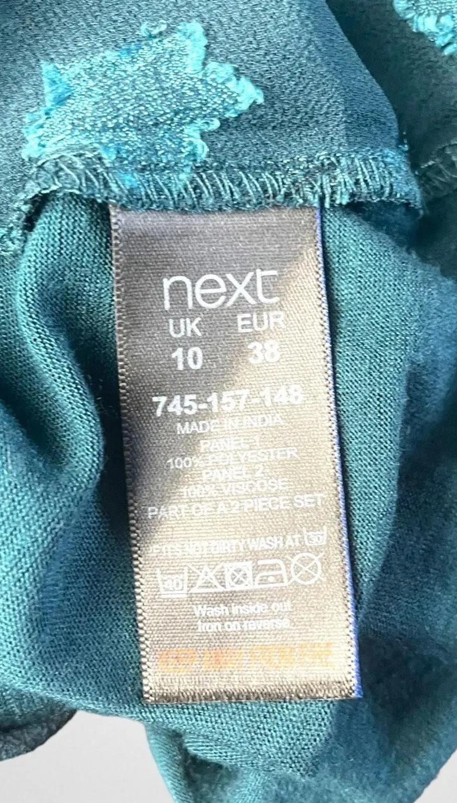 Next Turquoise Next Starscene Tunic Top  Women's UK Size 10 Chiffon Layered Embellished Sparkle
