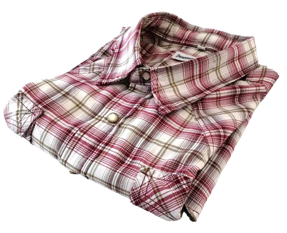 Jacamo Men's Shirt UK Size XL Red White Check Graphic Print Snap Buttons Pockets