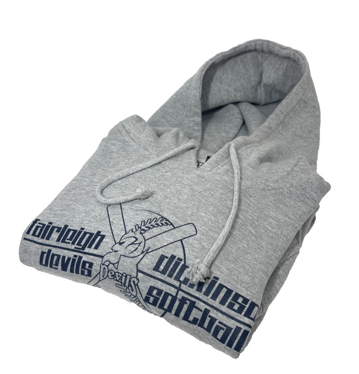 Pennant Gray Devils Softball Hoodie Men's UK Size M Grey Hooded Jersey Pocket Drawstring