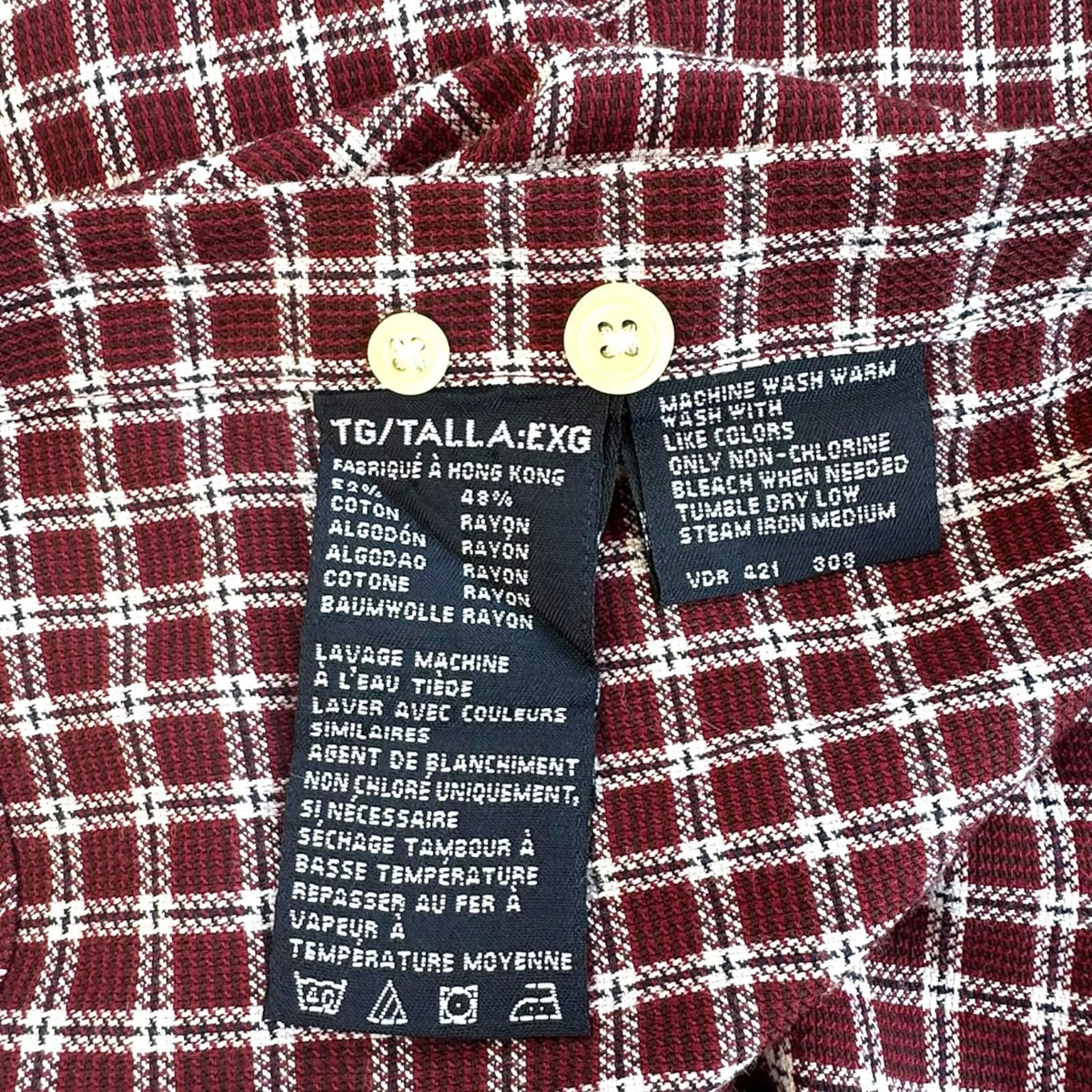 Nautica Shirt Men's UK Size XL Purple Plaid Pattern Long Sleeve Button Down